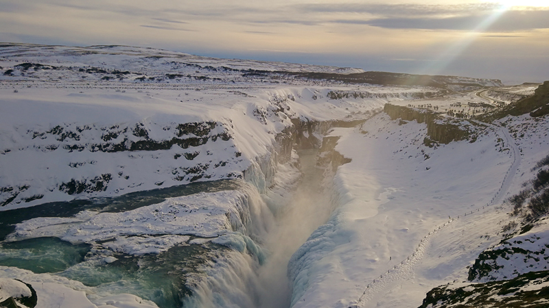 circuit en Islande en hiver, découverte du site de Gulfoss