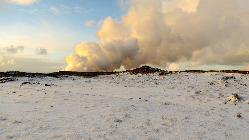Découverte de Gunnuhver, en Islande à vélo en hiver