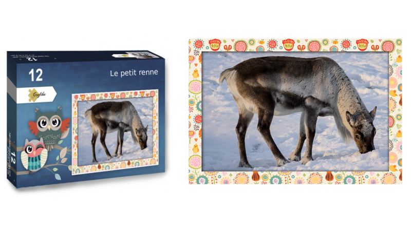 Le petit renne, puzzle 12 pièces XXL, par Jean-Yves Petit